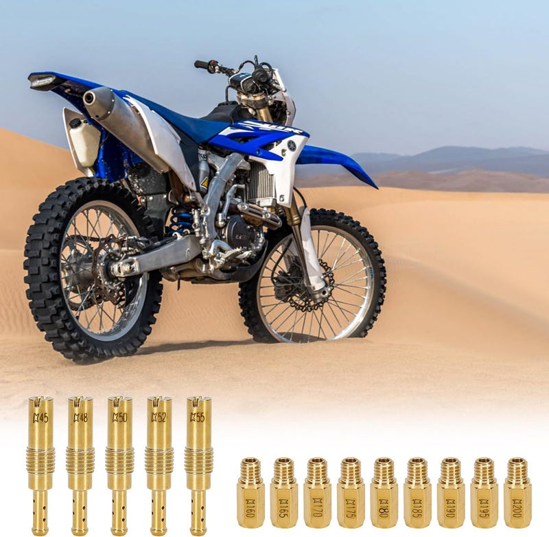 KH866 Carburetor Main Jet Kit fit for Yamaha YZ400F WR400F YZ426F YZ450F WR450F YFZ450, Suzuki DRZ400 RMZ450 – #160 165 170 175 180 185 190 195 200, 45 48 50 52 55 Pilot Jets Slow Needle Set Replace Crab - Image 4